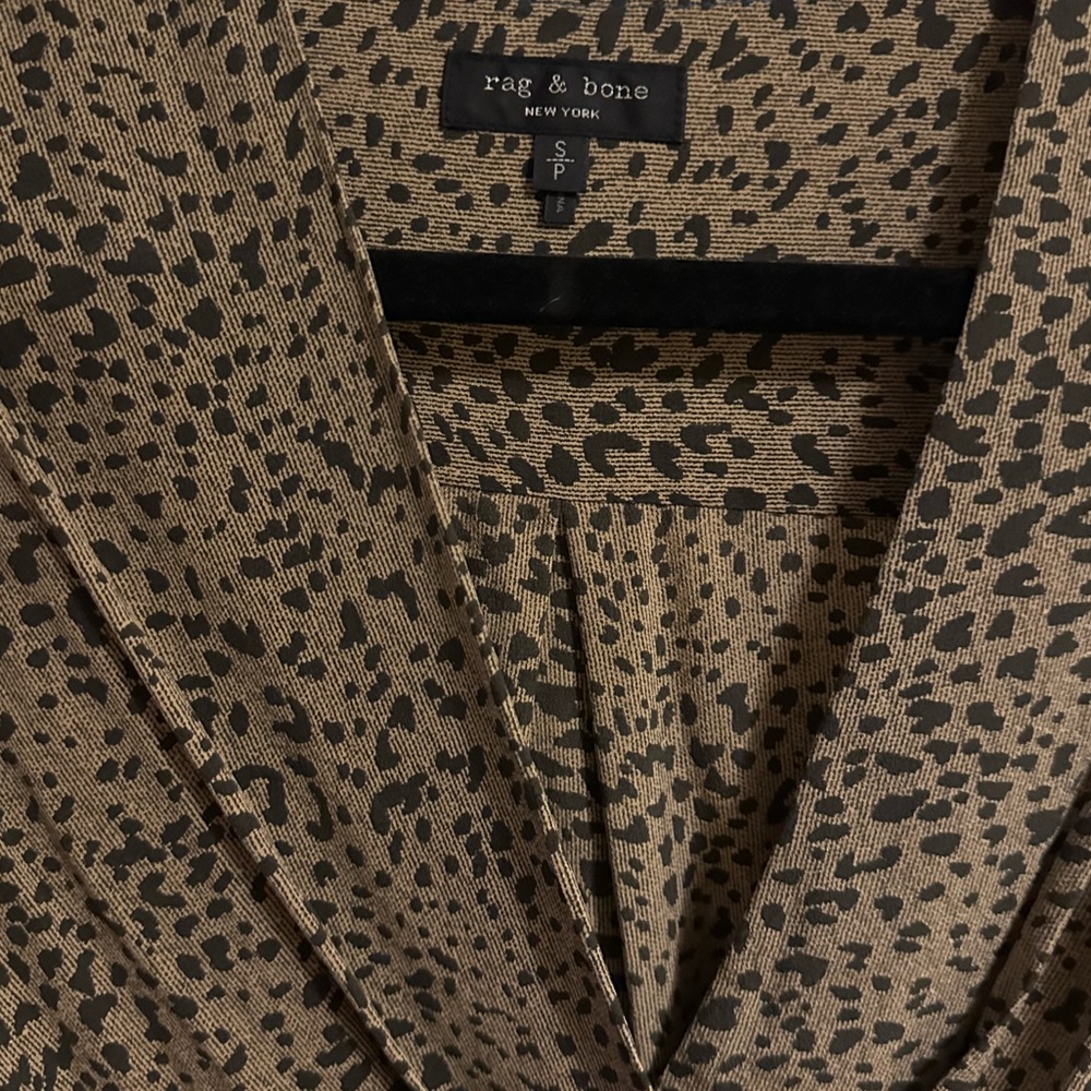 Rag & Bone Long Sleeve V-neck Animal Print Dress - Size Small - Picture 4 of 7